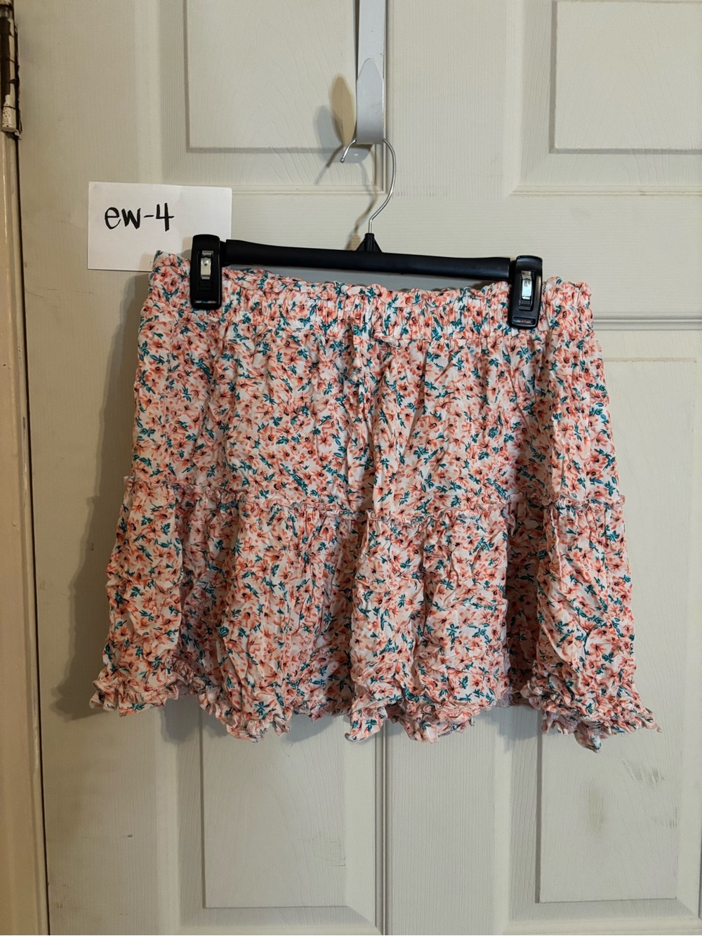 Floral Tiered Mini Skirt - Pink Floral